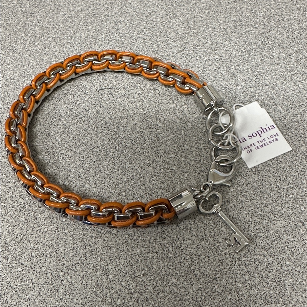 Lia Sophia Silver Chain Bracelet with Key Charm